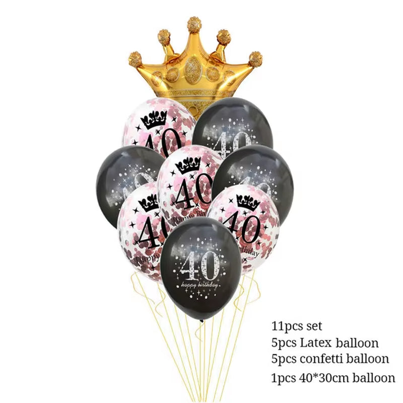 30 40 50 Years Old Latex Balloons Happy Birthday Party Decor Anniversary Adult 30Th 40Th 50Th Birthday Latex Balloons Gold