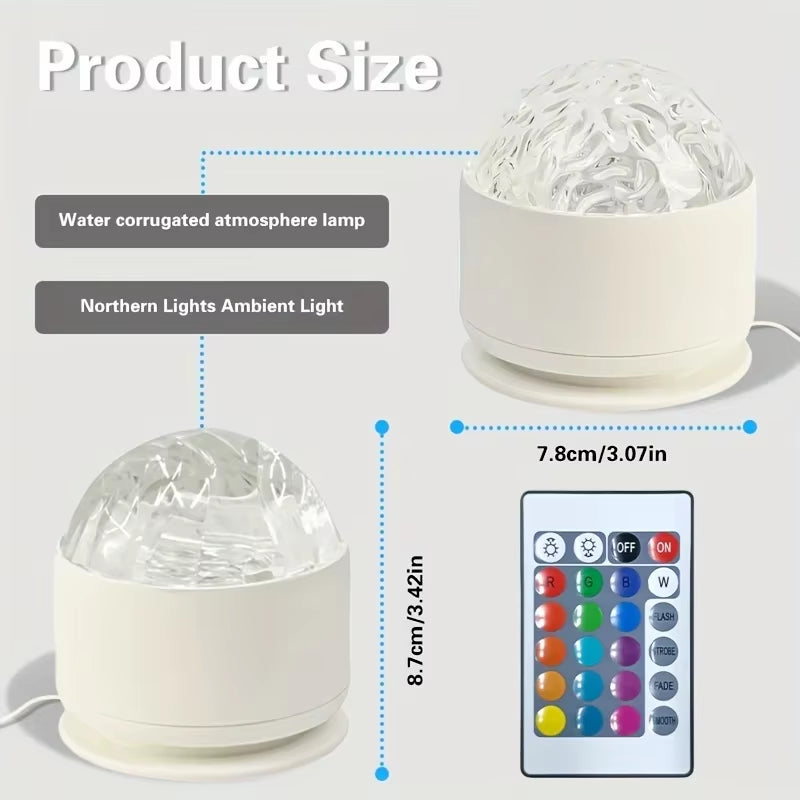 LED Night Light Northern Aurora/Water Ripple Projector Lamp with Remote Control Party Decor Light Projector Atmosphere Light