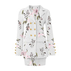 2 Piece Business Suit Outfits Casual Open Front Blazer High Waisted Mini Pocketed Skirt Suit for Women Set Women Solid Long Sleeve Cardigan Coat Short Skirt Suit, Pink&S