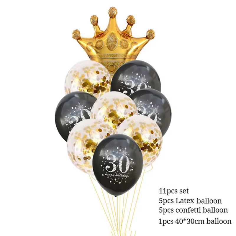 30 40 50 Years Old Latex Balloons Happy Birthday Party Decor Anniversary Adult 30Th 40Th 50Th Birthday Latex Balloons Gold