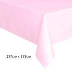 Disposable Tablecloth White Pink Table Cover Plastic Rectangle Desk Cloth for Birthday Wedding Party Table Decor Xmas
