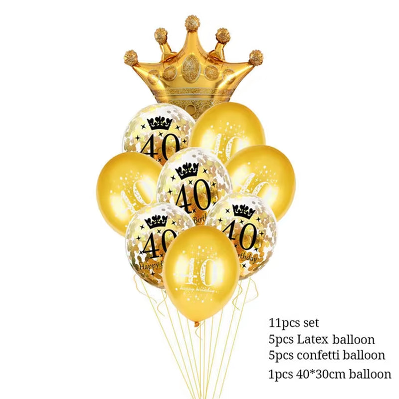 30 40 50 Years Old Latex Balloons Happy Birthday Party Decor Anniversary Adult 30Th 40Th 50Th Birthday Latex Balloons Gold
