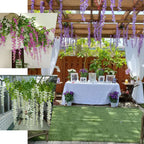 12Pcs Artificial Wisteria Flowers String Hanging Garland Outdoor Wedding Garden Arch Decoration Home Party Decor Fake Flower