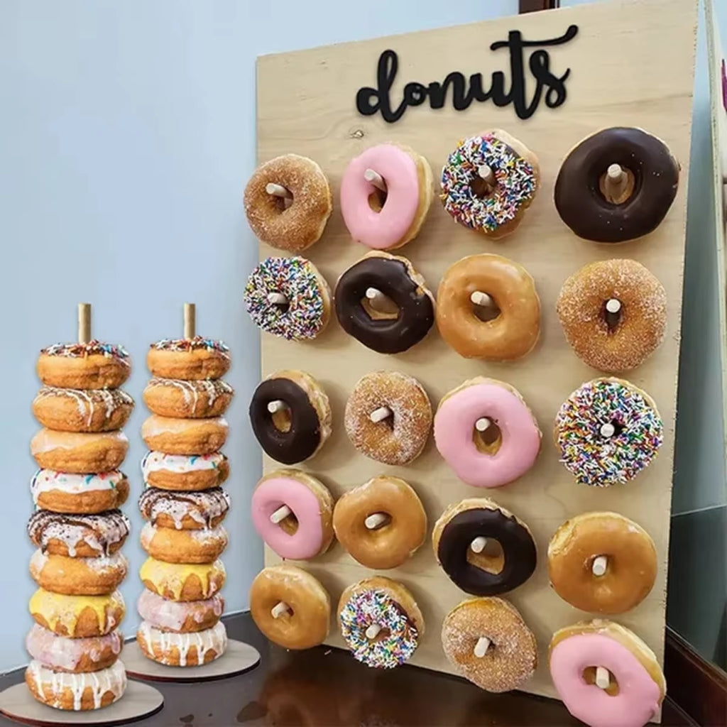Wooden Donut Wall Stand Donut Party Decoration Doughnut Holder Wedding Party Decor Birthday Party Supplies Baby Shower