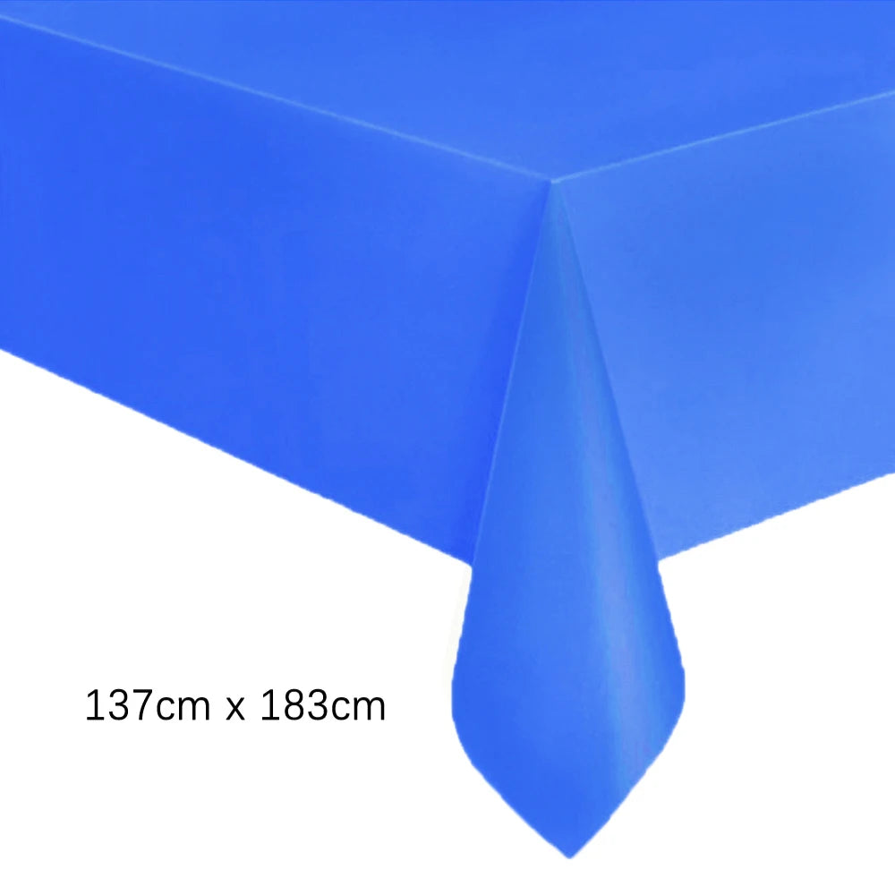 Disposable Tablecloth White Pink Table Cover Plastic Rectangle Desk Cloth for Birthday Wedding Party Table Decor Xmas