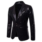 Men Glitters Suit Jackets Sequins Party Button Dance Bling Coats Wedding Party Men Blazer Gentleman Formal Suit plus Size 2XL