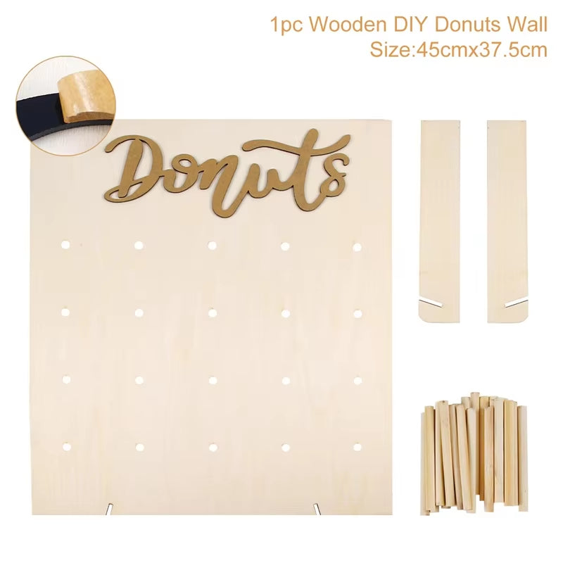 Wooden Donut Wall Stand Donut Party Decoration Doughnut Holder Wedding Party Decor Birthday Party Supplies Baby Shower