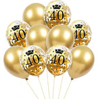 30 40 50 Years Old Latex Balloons Happy Birthday Party Decor Anniversary Adult 30Th 40Th 50Th Birthday Latex Balloons Gold