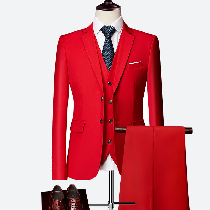 Wedding Suit Men Classical Men'S Business Suit 3 Pieces New Formal Korean Slims Suit Dress Suit Tuxedo Groom Suit