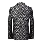 New Men Business Party Suit Jacket Black / Green / Red Fashion Male Wedding Dance Jacquard Slim Fit Blazer Coats