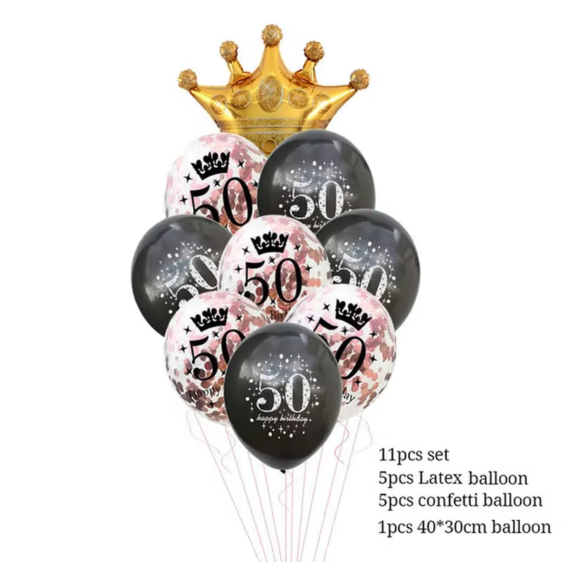 30 40 50 Years Old Latex Balloons Happy Birthday Party Decor Anniversary Adult 30Th 40Th 50Th Birthday Latex Balloons Gold