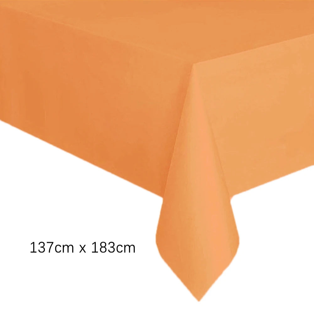 Disposable Tablecloth White Pink Table Cover Plastic Rectangle Desk Cloth for Birthday Wedding Party Table Decor Xmas