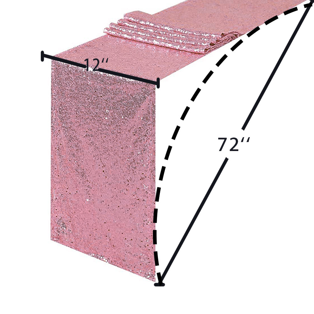 Pink Sequin Table Runners 72 X 12 Inch, Pack of 5, Sparkly Elegant Shiny Glitter for Valentine'S Day Wedding Decoration