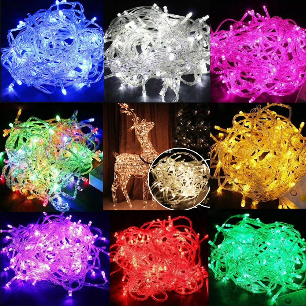 100 LED 32.8Ft Fairy Lights String Waterproof Christmas Tree Wedding Party Decor, Warm White