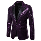 Men Glitters Suit Jackets Sequins Party Button Dance Bling Coats Wedding Party Men Blazer Gentleman Formal Suit plus Size 2XL
