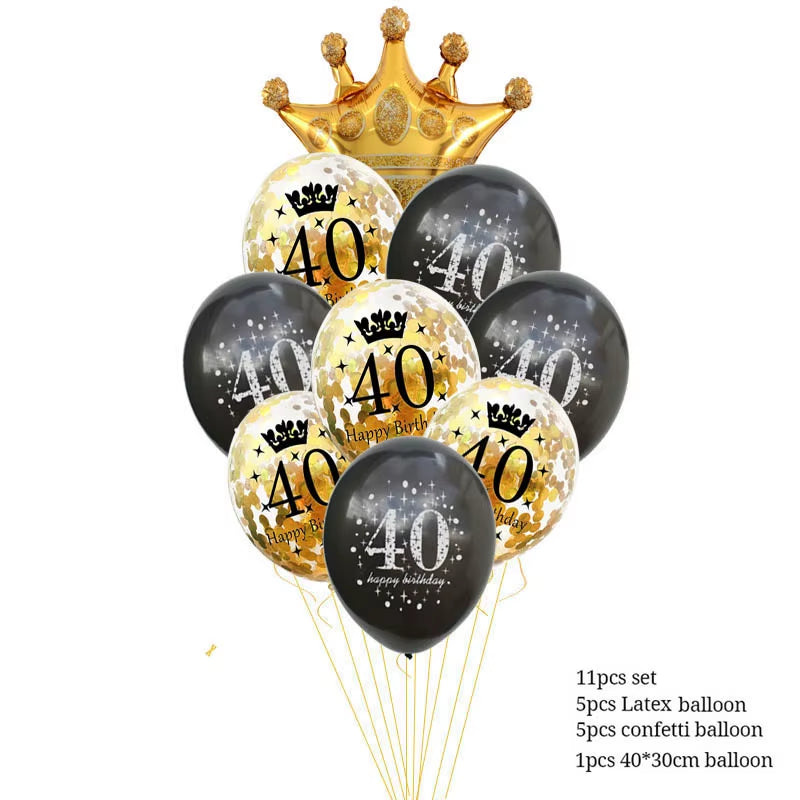 30 40 50 Years Old Latex Balloons Happy Birthday Party Decor Anniversary Adult 30Th 40Th 50Th Birthday Latex Balloons Gold