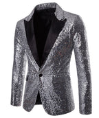 Men Glitters Suit Jackets Sequins Party Button Dance Bling Coats Wedding Party Men Blazer Gentleman Formal Suit plus Size 2XL