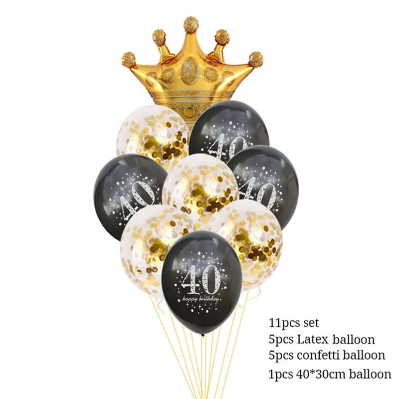30 40 50 Years Old Latex Balloons Happy Birthday Party Decor Anniversary Adult 30Th 40Th 50Th Birthday Latex Balloons Gold