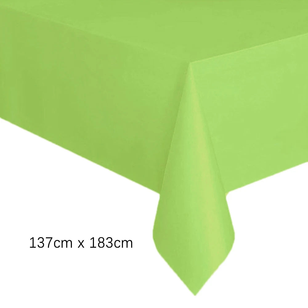 Disposable Tablecloth White Pink Table Cover Plastic Rectangle Desk Cloth for Birthday Wedding Party Table Decor Xmas
