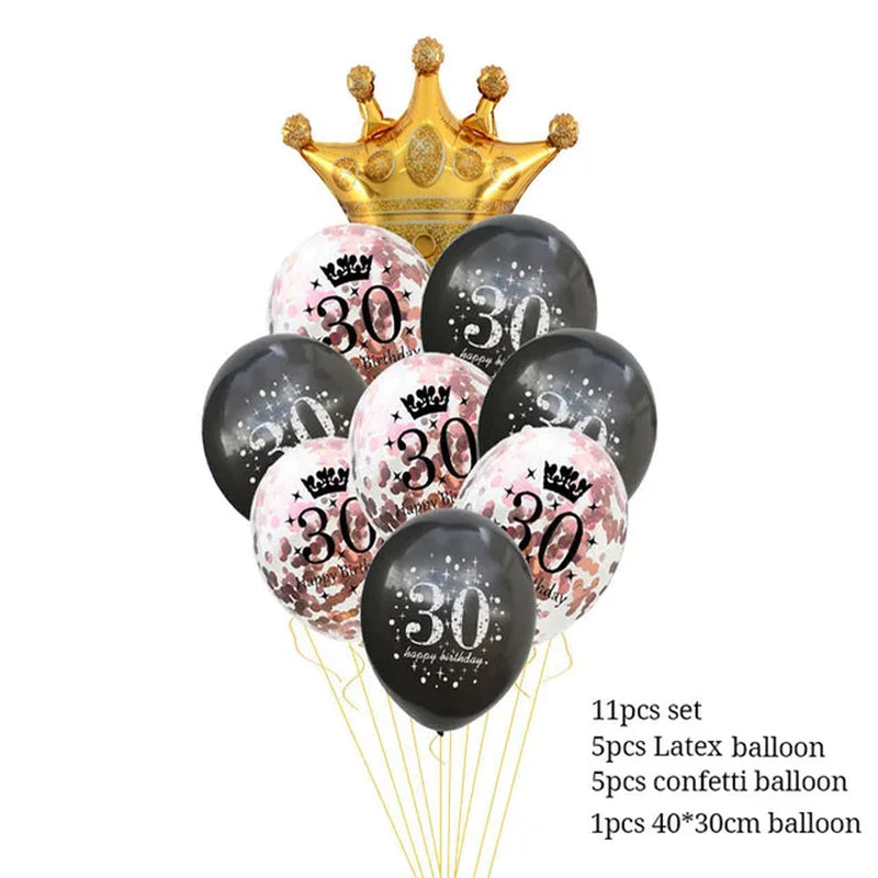30 40 50 Years Old Latex Balloons Happy Birthday Party Decor Anniversary Adult 30Th 40Th 50Th Birthday Latex Balloons Gold