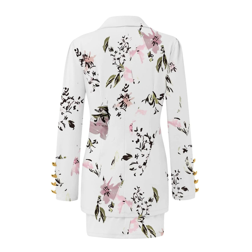 2 Piece Business Suit Outfits Casual Open Front Blazer High Waisted Mini Pocketed Skirt Suit for Women Set Women Solid Long Sleeve Cardigan Coat Short Skirt Suit, Pink&S