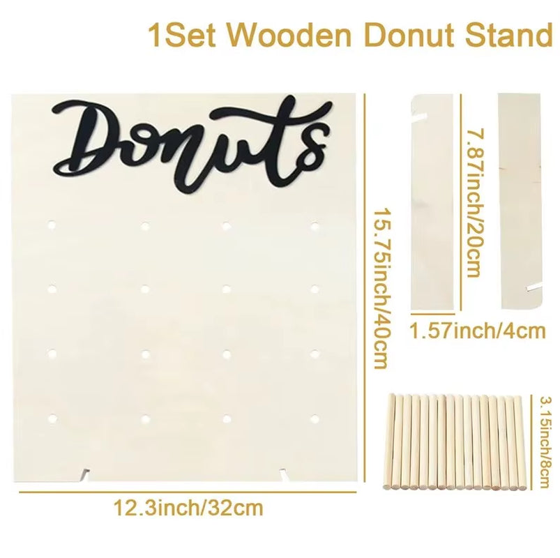 Wooden Donut Wall Stand Donut Party Decoration Doughnut Holder Wedding Party Decor Birthday Party Supplies Baby Shower