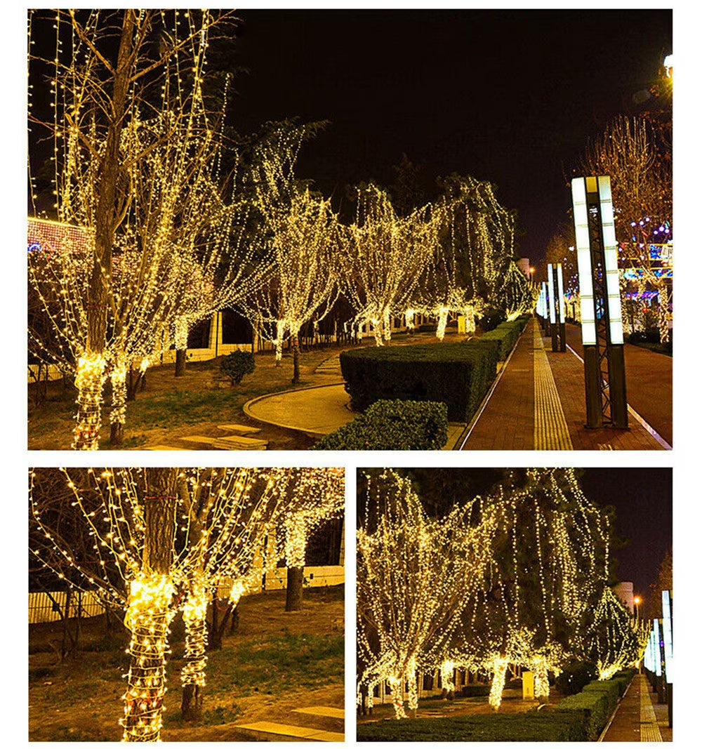 100 LED 32.8Ft Fairy Lights String Waterproof Christmas Tree Wedding Party Decor, Warm White