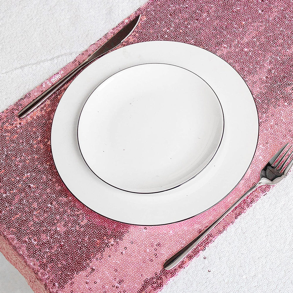 Pink Sequin Table Runners 72 X 12 Inch, Pack of 5, Sparkly Elegant Shiny Glitter for Valentine'S Day Wedding Decoration