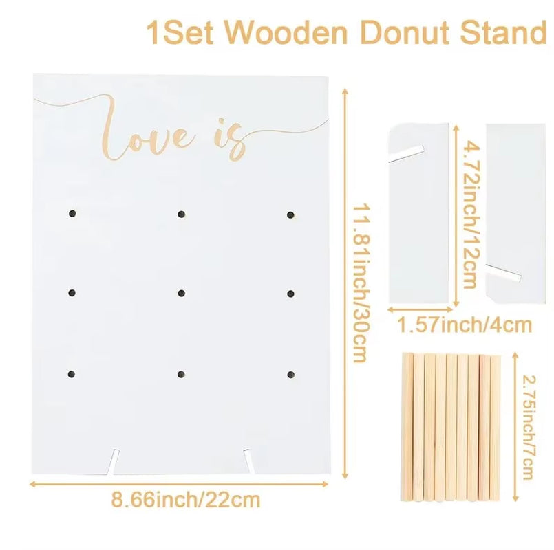 Wooden Donut Wall Stand Donut Party Decoration Doughnut Holder Wedding Party Decor Birthday Party Supplies Baby Shower