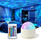 LED Night Light Northern Aurora/Water Ripple Projector Lamp with Remote Control Party Decor Light Projector Atmosphere Light