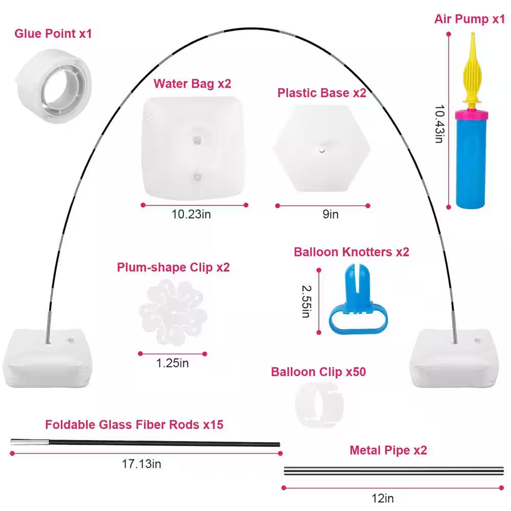 7.2 Ft. Balloon Arch Stand Kit Adjustable Background Balloon Frame Stand Set, Trellis Accessory