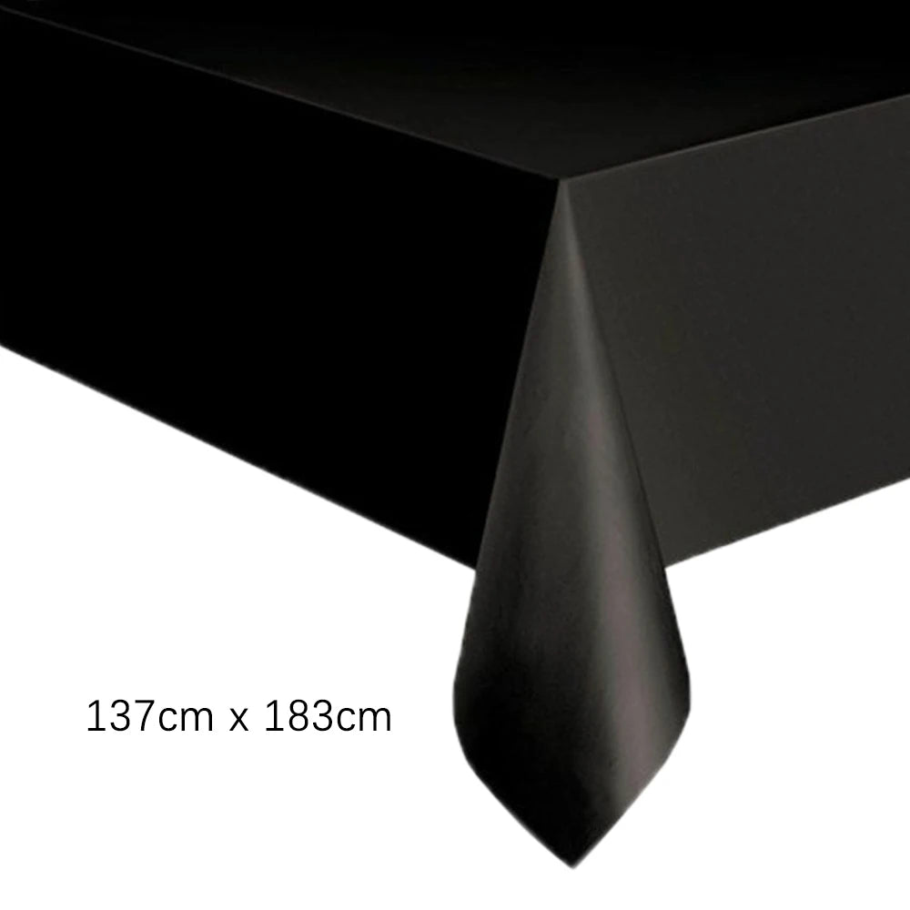 Disposable Tablecloth White Pink Table Cover Plastic Rectangle Desk Cloth for Birthday Wedding Party Table Decor Xmas