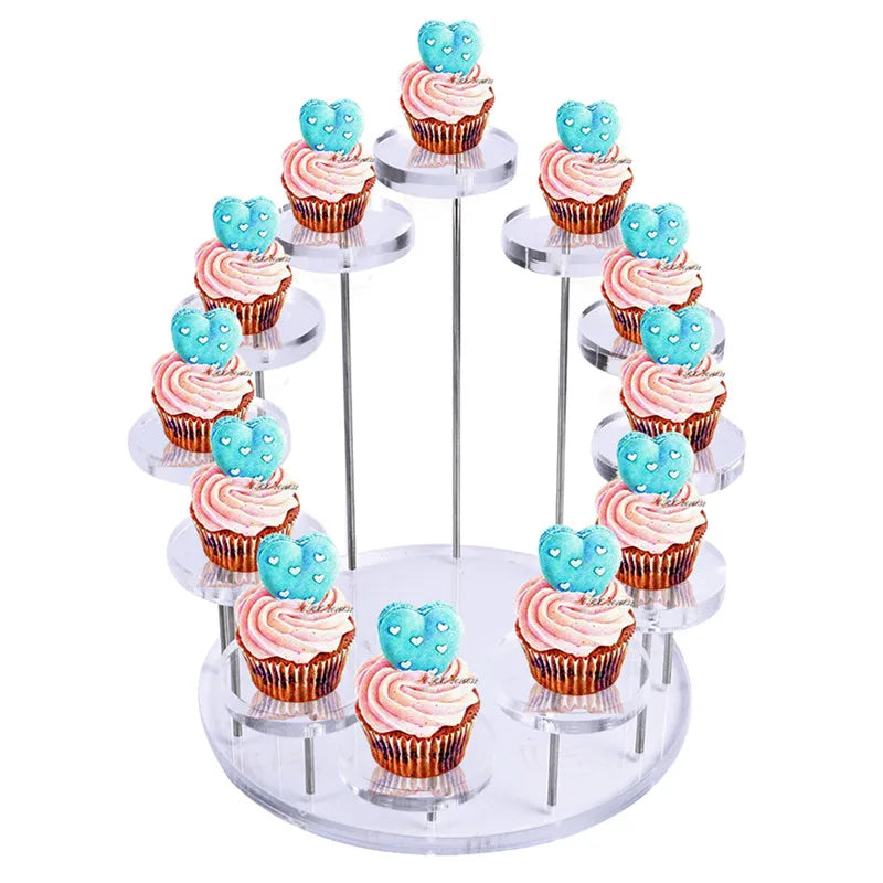Cupcake Stand Acrylic Display for Jewelry Cake Dessert Rack Party Decor