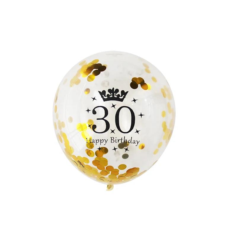 30 40 50 Years Old Latex Balloons Happy Birthday Party Decor Anniversary Adult 30Th 40Th 50Th Birthday Latex Balloons Gold