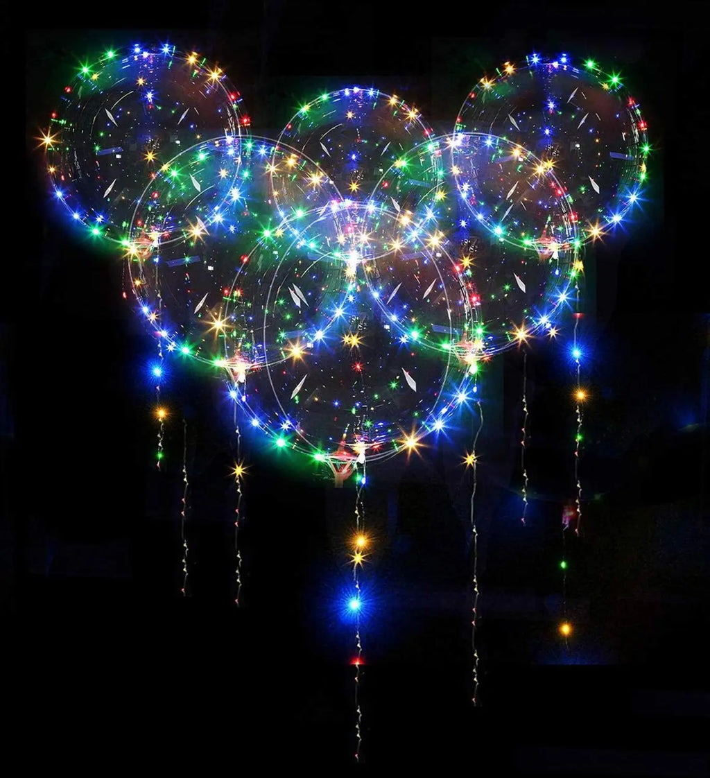18 20 24 Inch 10 Pack Light up Bobo Party Christmas Led Balloons Clear Big Balloon with Helium for Birthday Wedding Party Decor