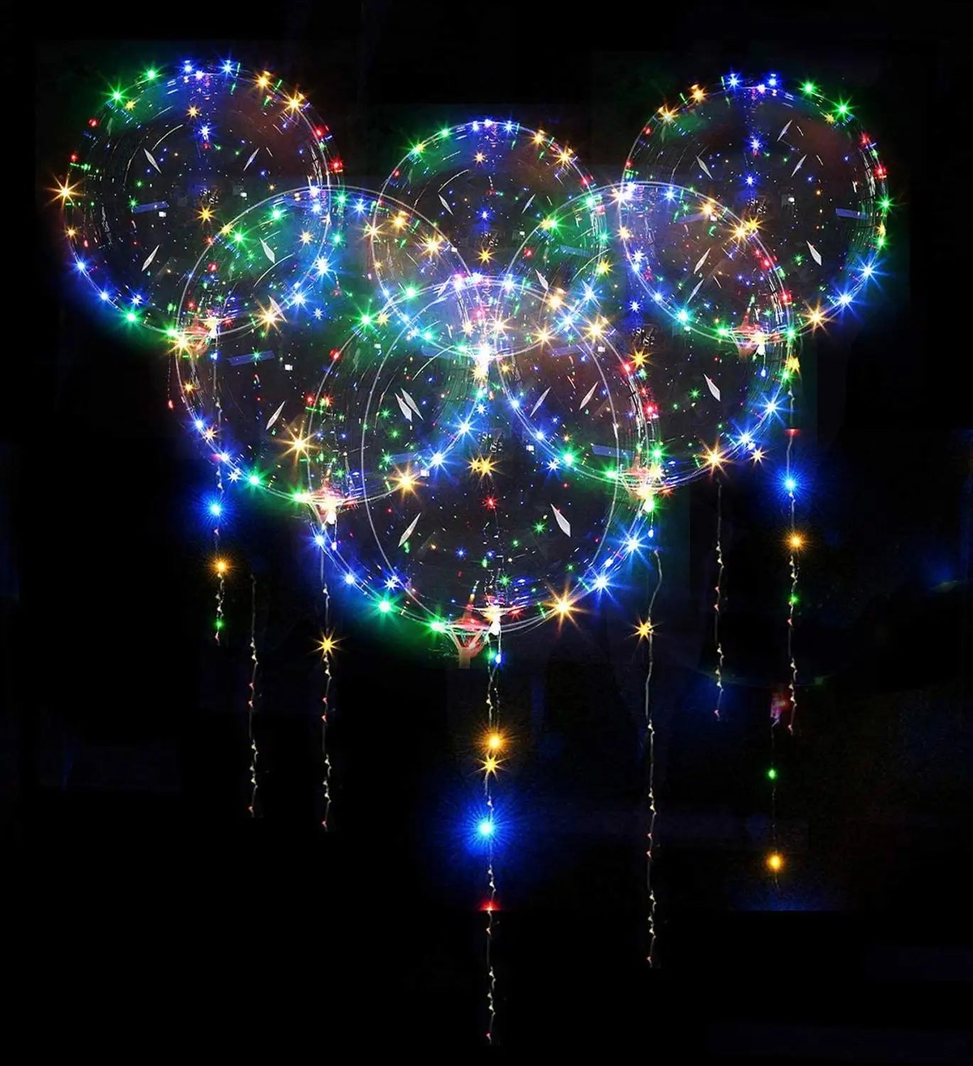 18 20 24 Inch 10 Pack Light up Bobo Party Christmas Led Balloons Clear Big Balloon with Helium for Birthday Wedding Party Decor