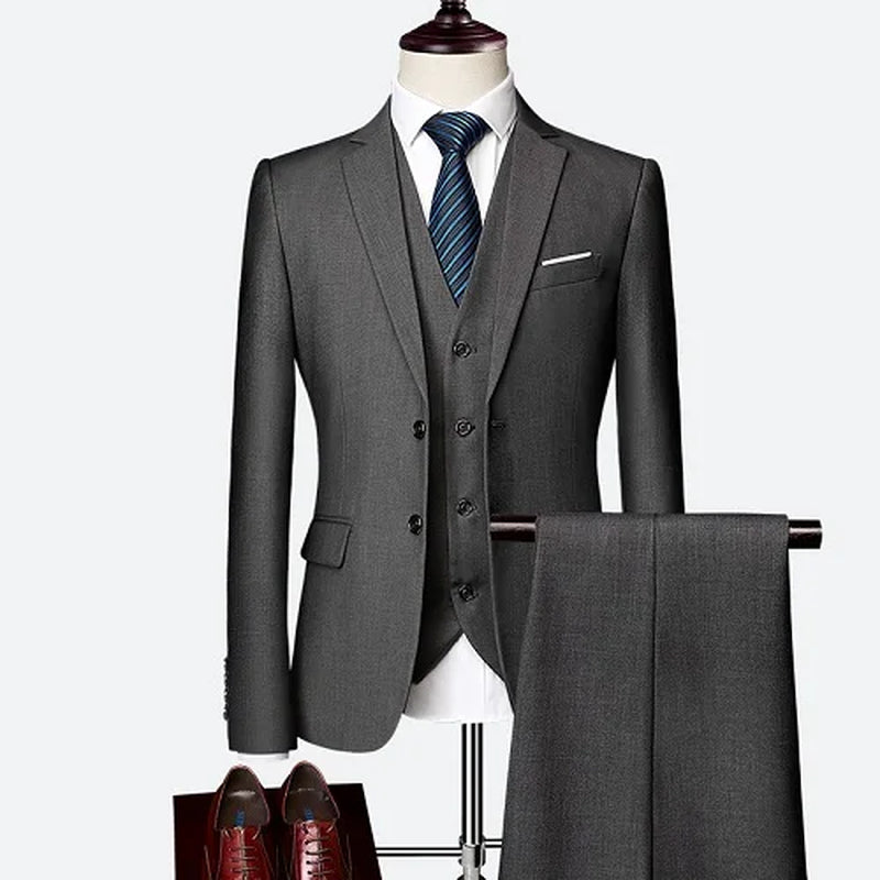 Wedding Suit Men Classical Men'S Business Suit 3 Pieces New Formal Korean Slims Suit Dress Suit Tuxedo Groom Suit
