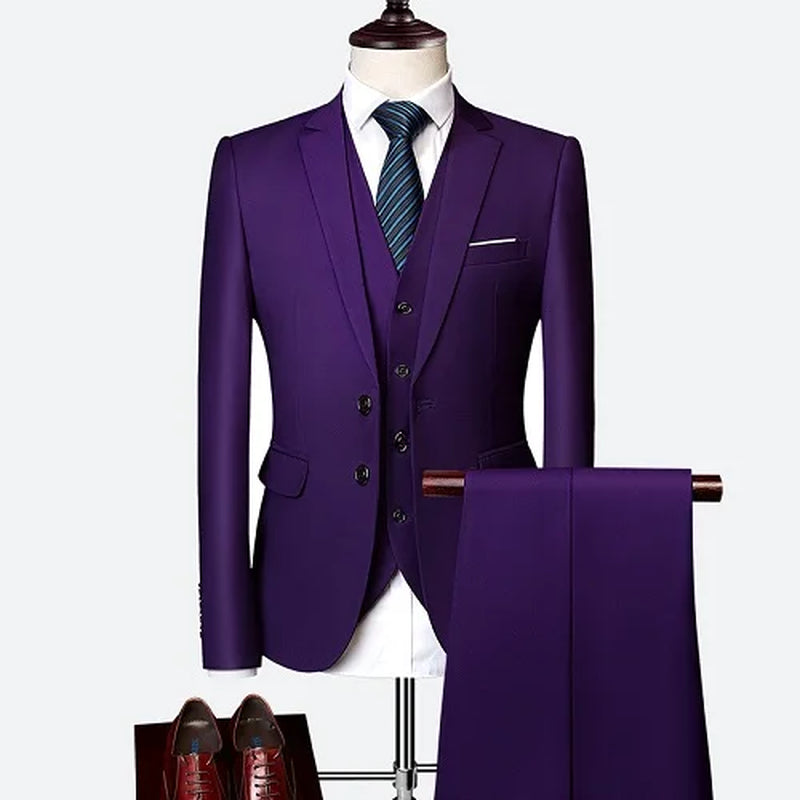 Wedding Suit Men Classical Men'S Business Suit 3 Pieces New Formal Korean Slims Suit Dress Suit Tuxedo Groom Suit