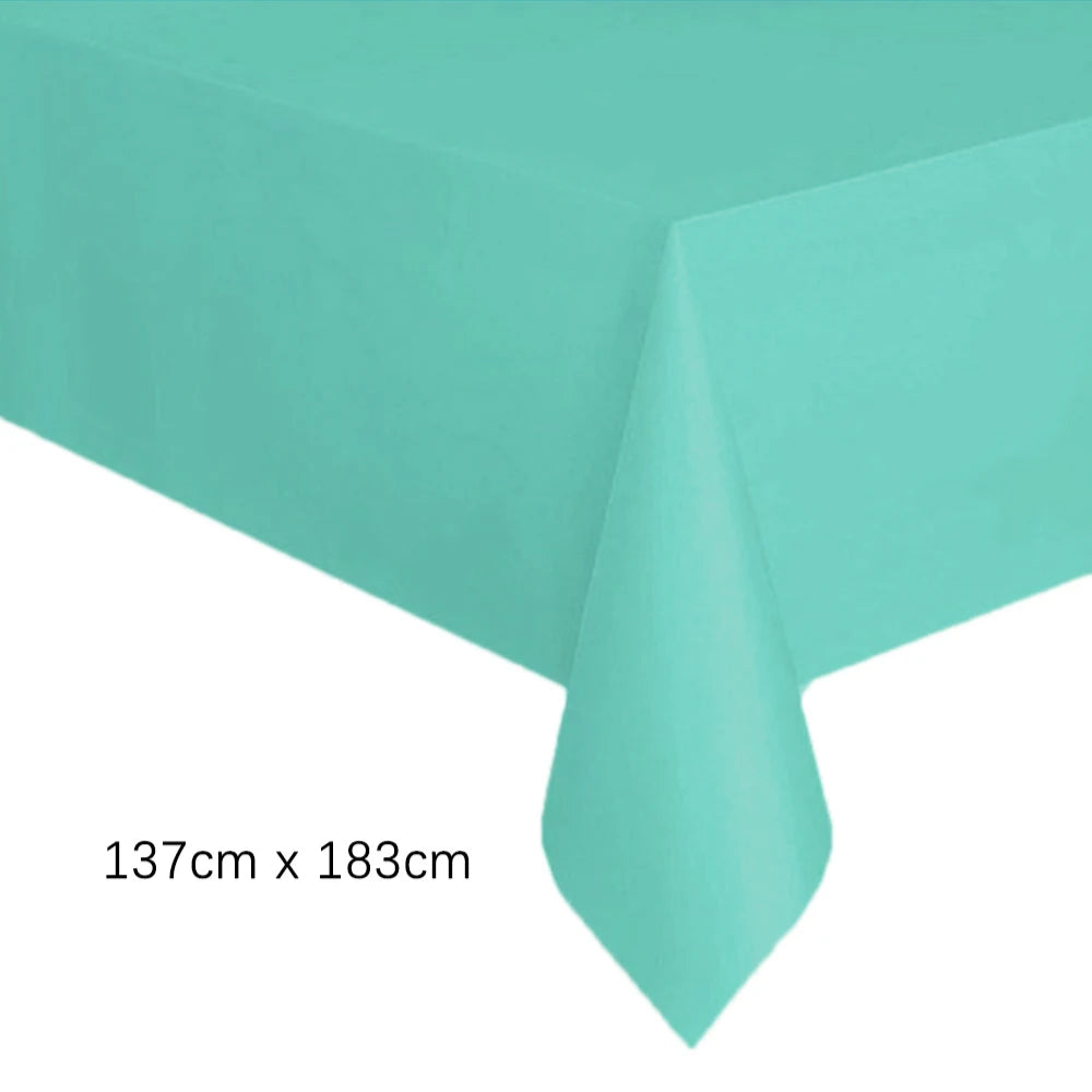 Disposable Tablecloth White Pink Table Cover Plastic Rectangle Desk Cloth for Birthday Wedding Party Table Decor Xmas