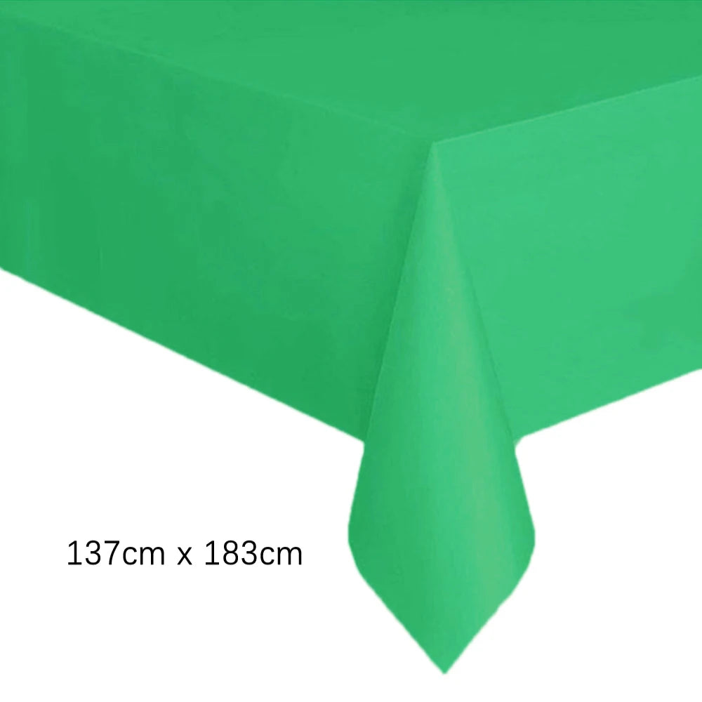 Disposable Tablecloth White Pink Table Cover Plastic Rectangle Desk Cloth for Birthday Wedding Party Table Decor Xmas