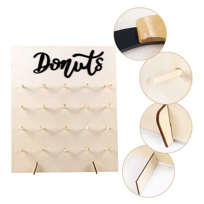Wooden Donut Wall Stand Donut Party Decoration Doughnut Holder Wedding Party Decor Birthday Party Supplies Baby Shower