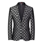 New Men Business Party Suit Jacket Black / Green / Red Fashion Male Wedding Dance Jacquard Slim Fit Blazer Coats