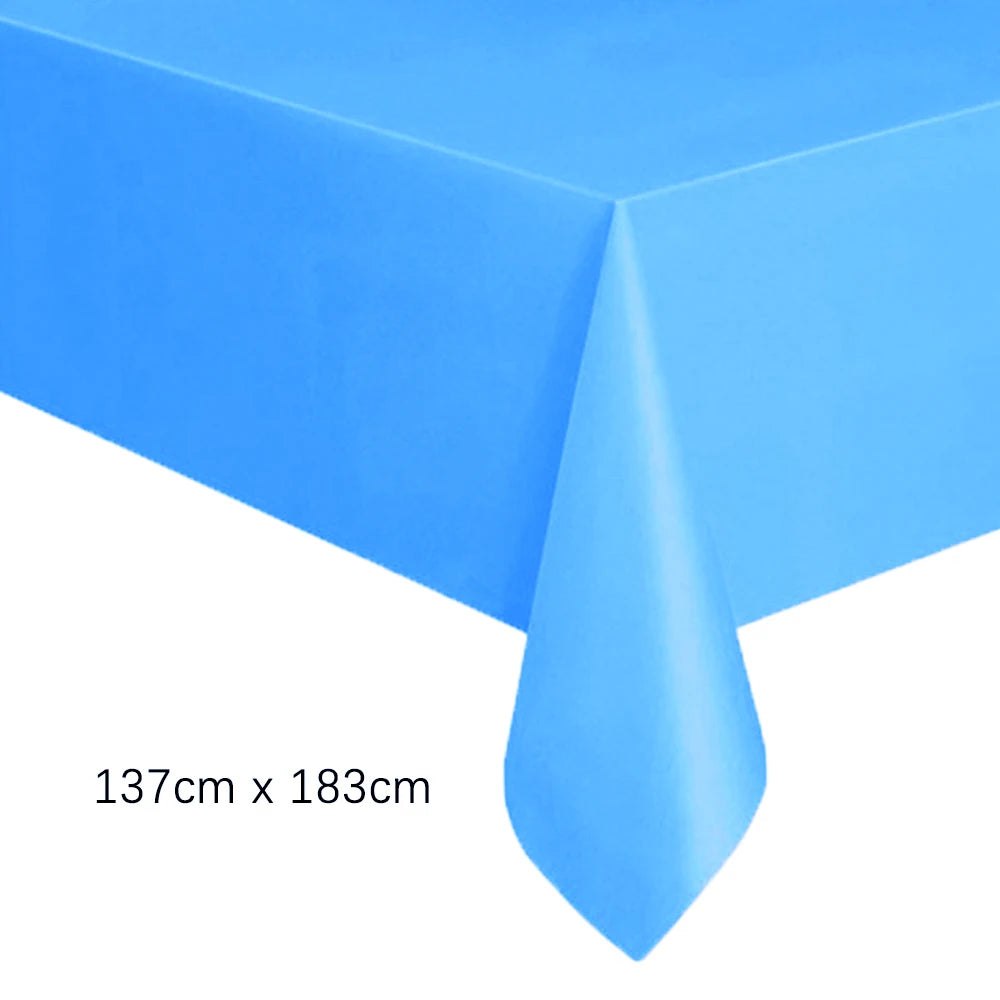 Disposable Tablecloth White Pink Table Cover Plastic Rectangle Desk Cloth for Birthday Wedding Party Table Decor Xmas