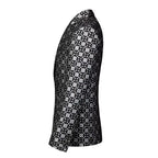 New Men Business Party Suit Jacket Black / Green / Red Fashion Male Wedding Dance Jacquard Slim Fit Blazer Coats