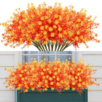 4PCS Artificial Fall Plants Plastics Fake Eucalyptus Shrubs Outdoor Plant for Garden Home Autumn Decoration Festival Party Decor