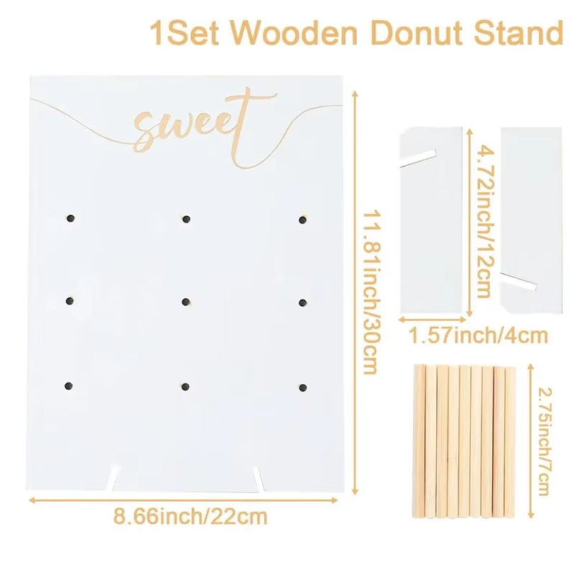 Wooden Donut Wall Stand Donut Party Decoration Doughnut Holder Wedding Party Decor Birthday Party Supplies Baby Shower