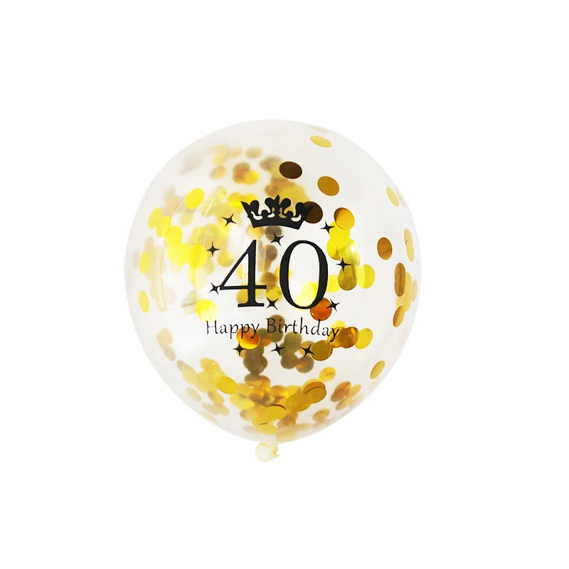 30 40 50 Years Old Latex Balloons Happy Birthday Party Decor Anniversary Adult 30Th 40Th 50Th Birthday Latex Balloons Gold