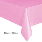 Disposable Tablecloth White Pink Table Cover Plastic Rectangle Desk Cloth for Birthday Wedding Party Table Decor Xmas